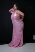 SC Women Pink Sequin Maxi Dress