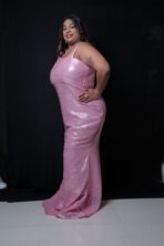 SC Women Pink Sequin Maxi Dress