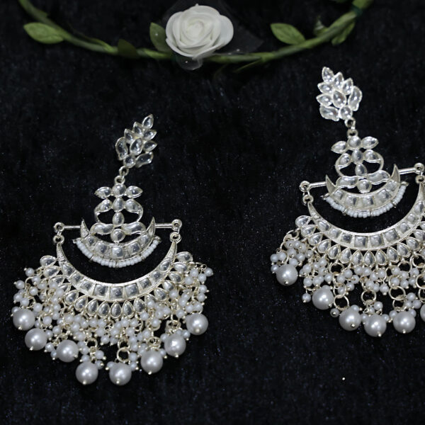 Kundan Earrings - White