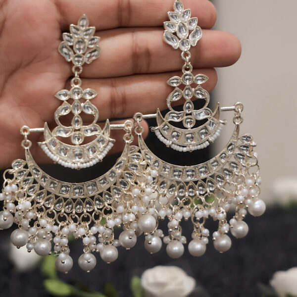 Kundan Earrings - White