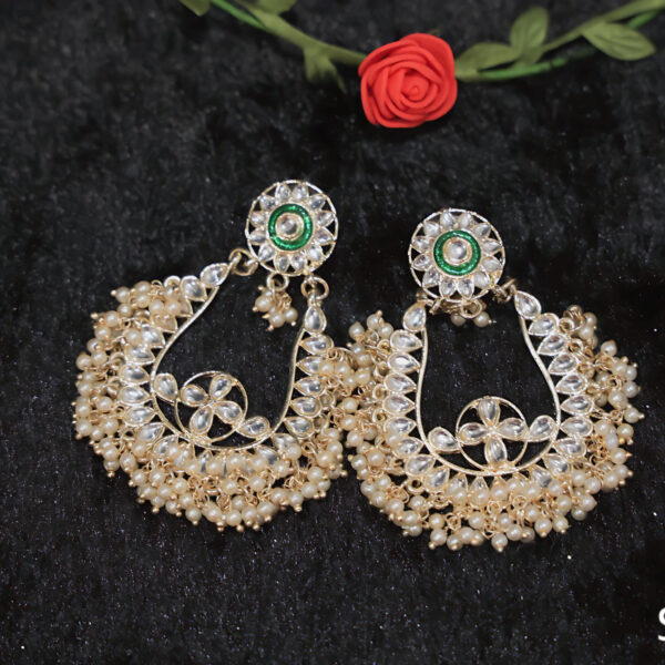 Kundan Earrings - Green